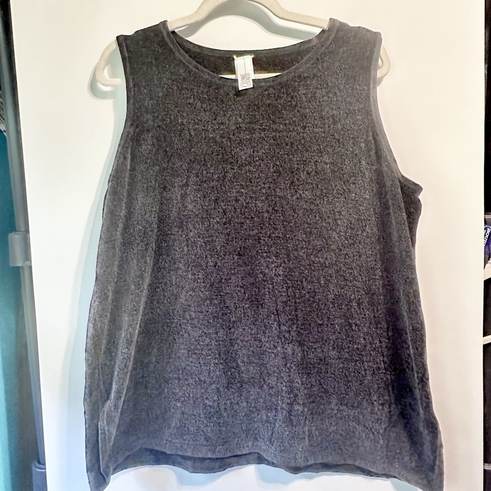 Wynne Lounge Womens Size XL Black Sleeveless Knit Tank Top Relaxed Fit EUC